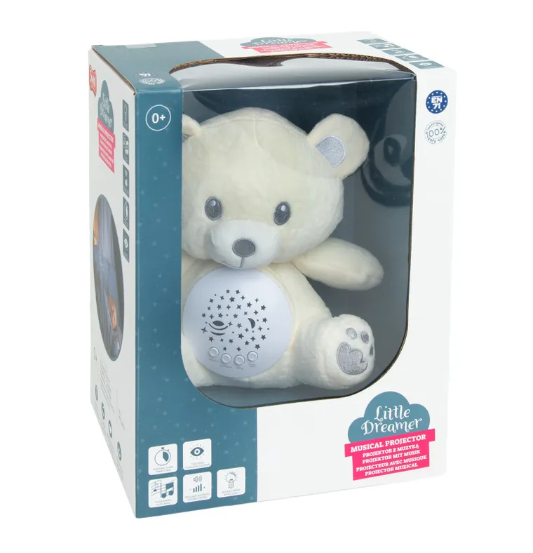 Smiki, Little Dreamer, projektor, miś, kremowy