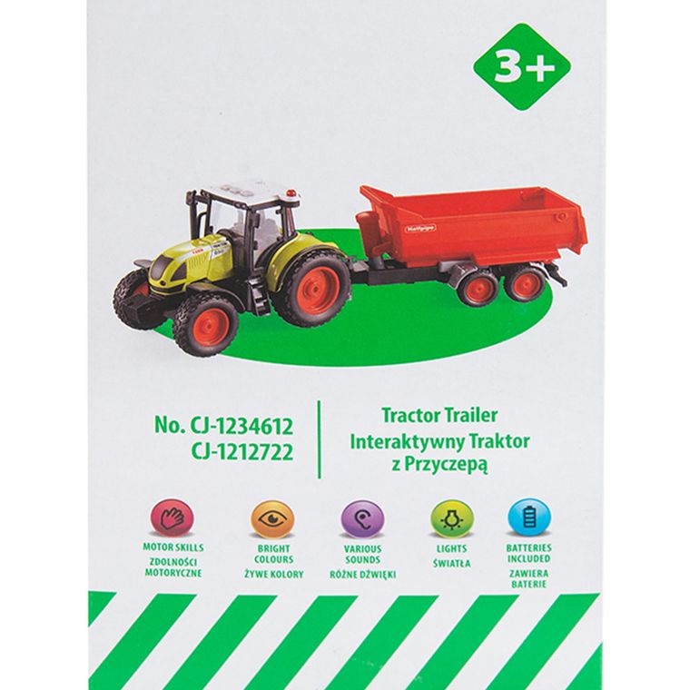 Smiki, Traktor z przyczepą, pojazd, zielony, 1:16