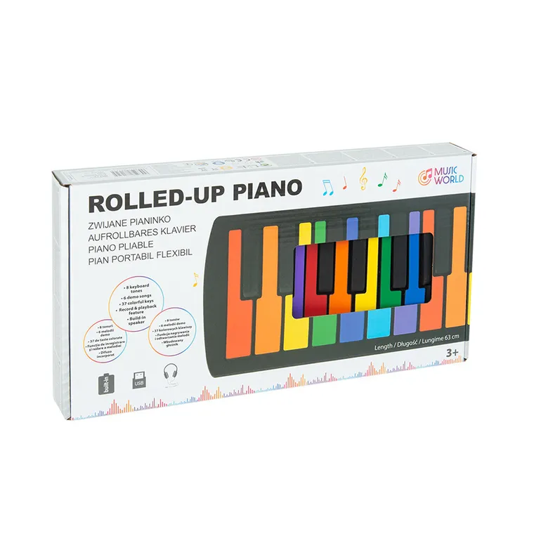 Smiki, zwijane pianinko, 37 klawiszy, 63 cm