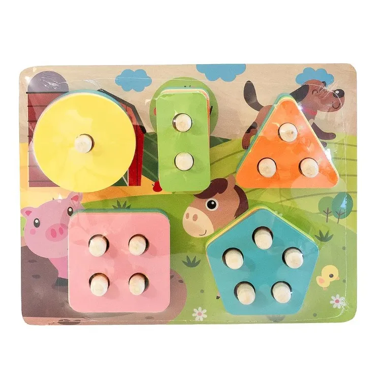 Smily Play, Farma, układanka drewniana, kształty