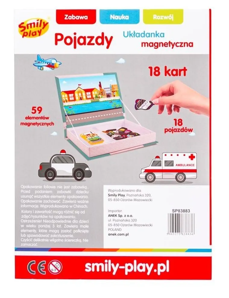 Smily Play, Pojazdy, układanka magnetyczna