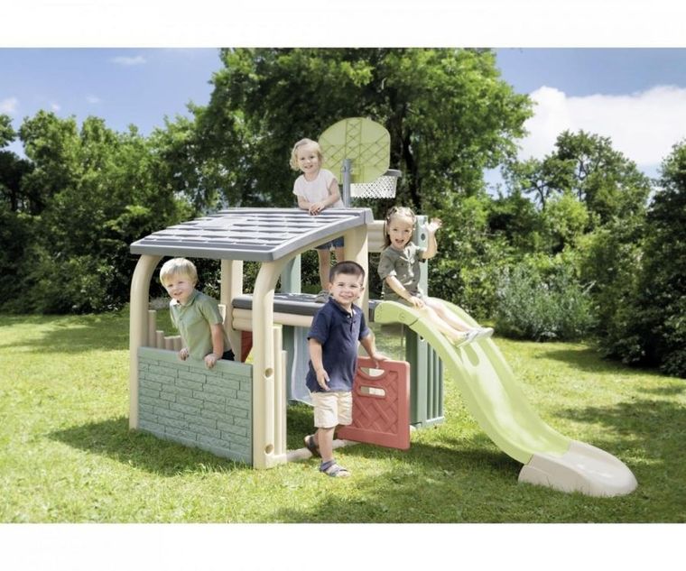 Smoby, Centrum zabaw, domek ogrodowy ze zjeżdżalnią