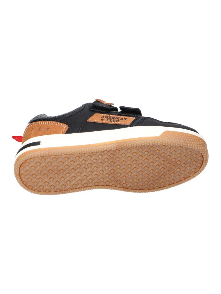 Sneakersy chłopięce, czarne, skórzana wkładka, American Club