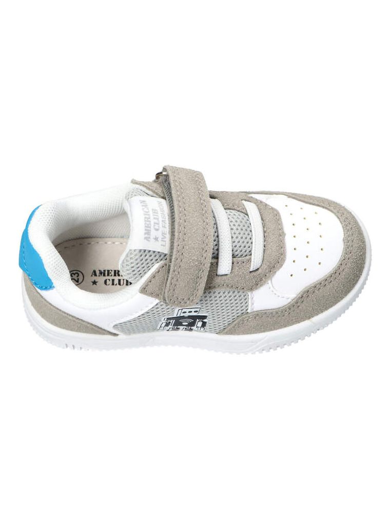 Sneakersy chłopięce, szare, skórzana wkładka, American Club