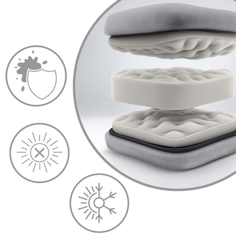 Sofotel, ChillWell, leżak ogrodowy składany z poduszką, jasno szary