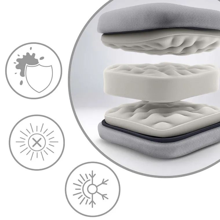 Sofotel, ChillWell, leżak ogrodowy składany z poduszką, szary