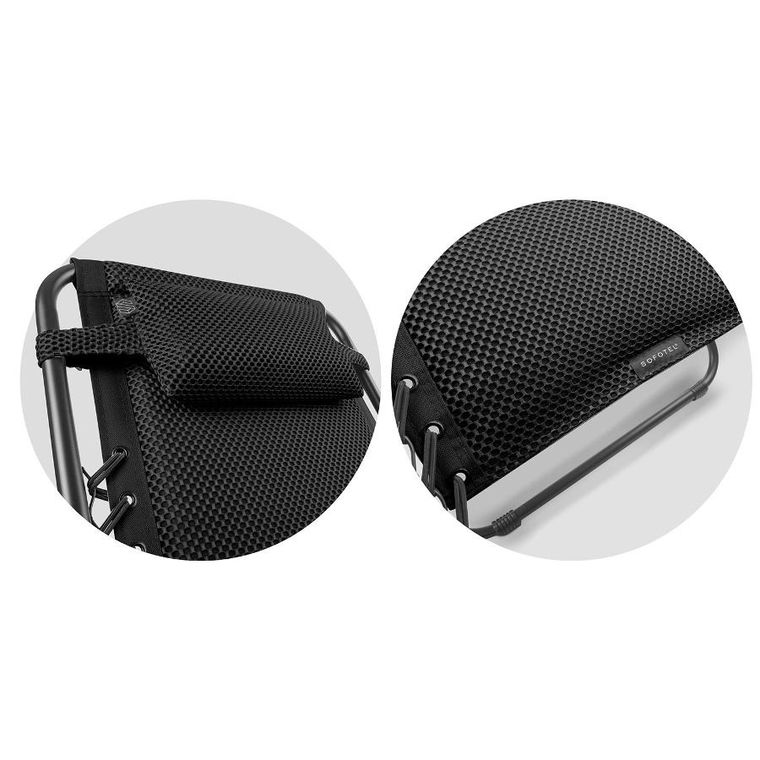 Sofotel, ChillWell Soft, leżak ogrodowy składany z poduszką, czarny