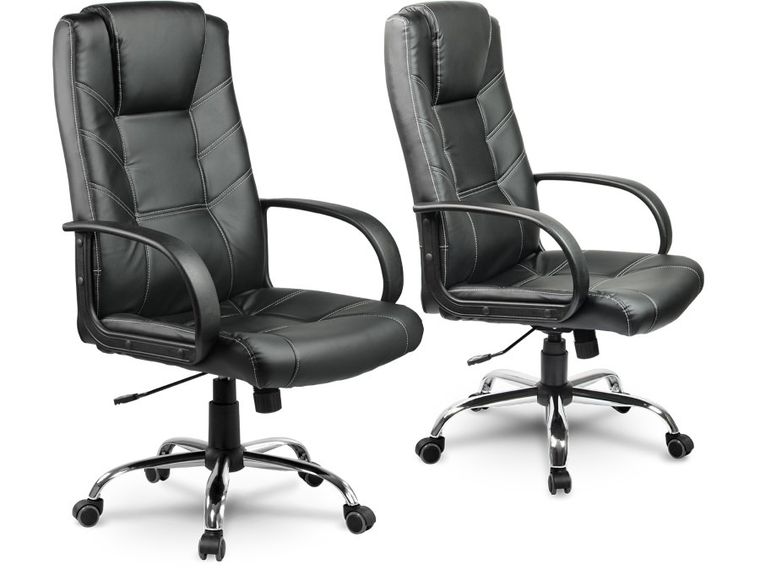 Sofotel, fotel biurowy, obrotowy, chrom, czarny