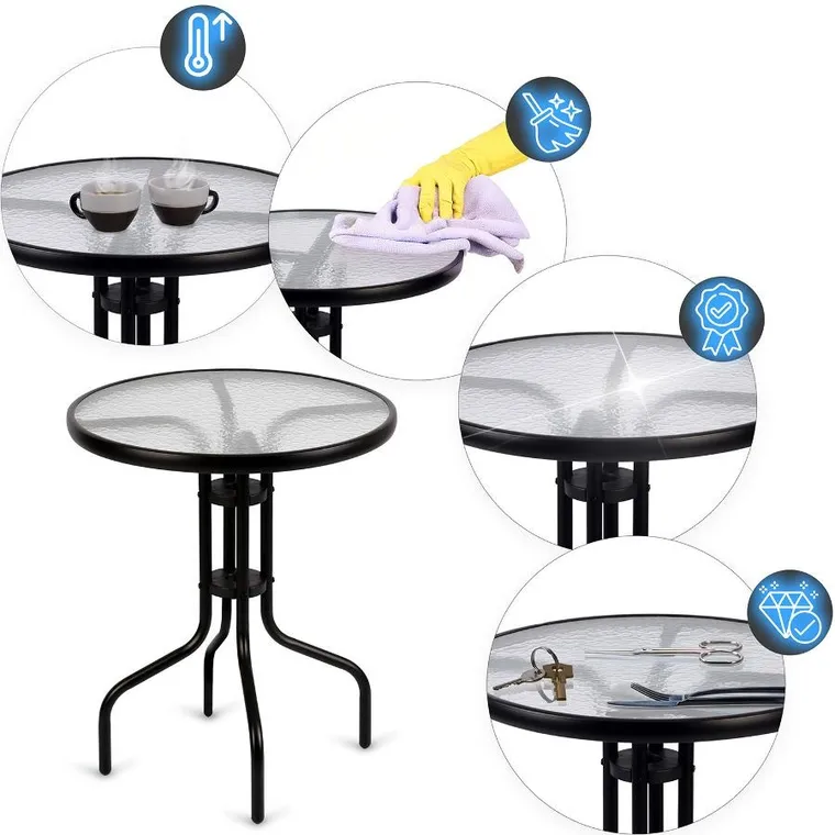 Sofotel, zestaw ogrodowy, stolik okrągły i 2 krzesła ogrodowe