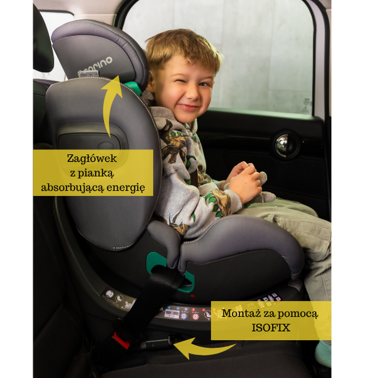 Sorino, Aurora, fotelik samochodowy z bazą, 360°, mocha, 40-150 cm