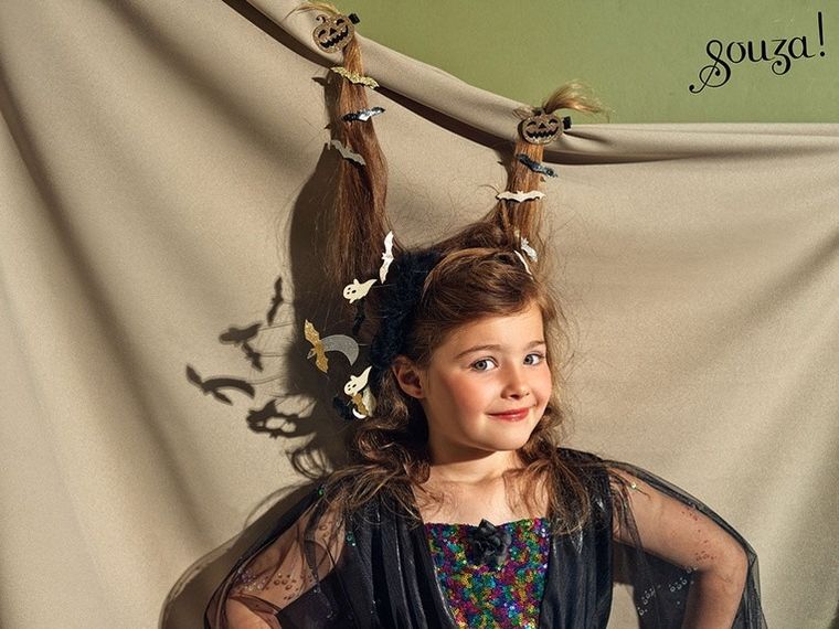 Souza! Czarownica Agatha, strój dla dzieci z sukienką z lampkami LED, 5-7 lat