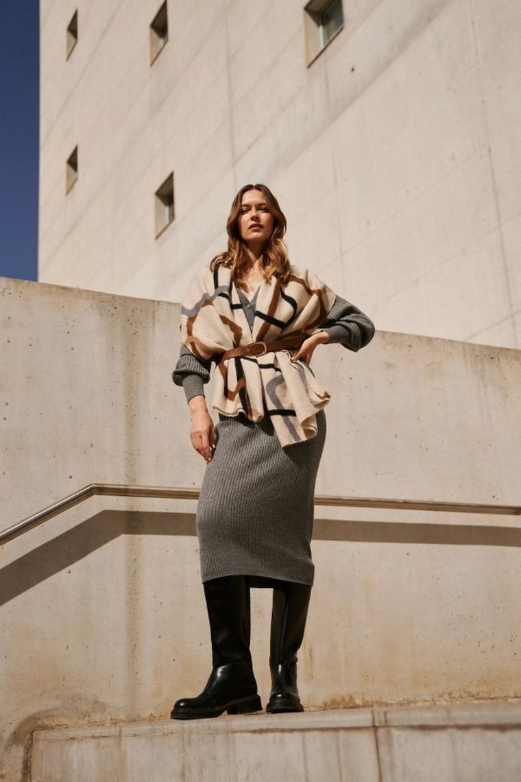 Spódnica damska, szara, Moodo