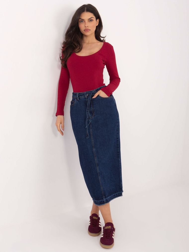 Spódnica jeansowa damska, granatowa, Sublevel