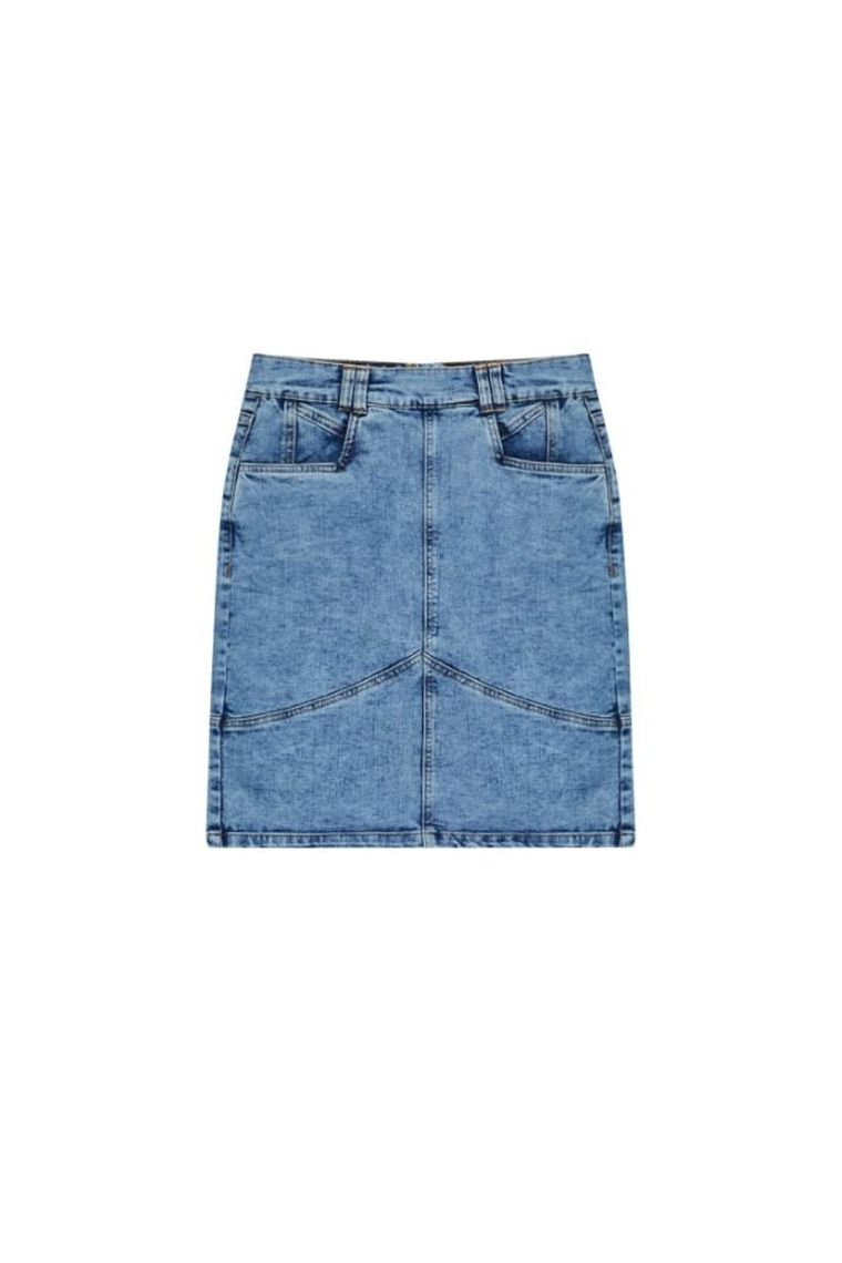 Spódnica jeansowa damska, niebieska, Moodo