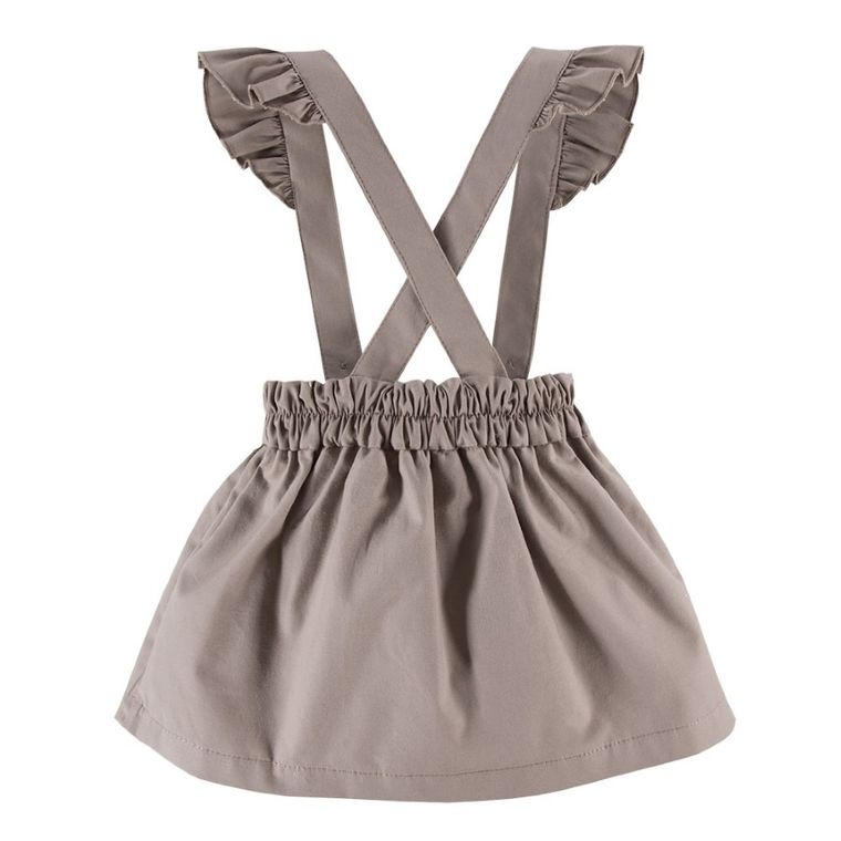 Spódnica ogrodniczka dziewczęca, beżowa, Eevi