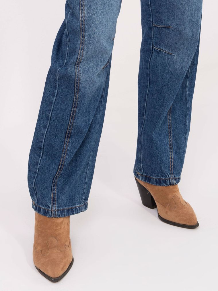 Spodnie jeansowe damskie, balloon, niebieskie, Sublevel