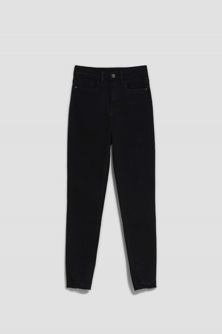 Spodnie jeansowe damskie, czarne, Moodo