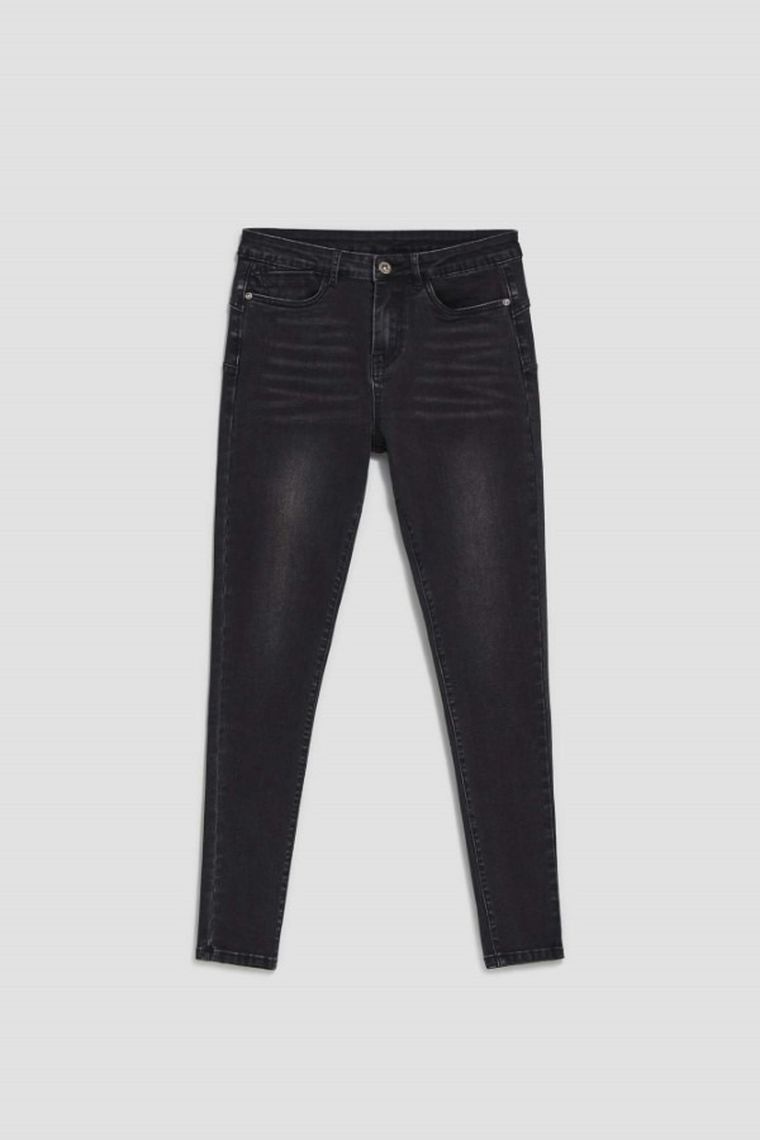 Spodnie jeansowe damskie, czarne, Moodo