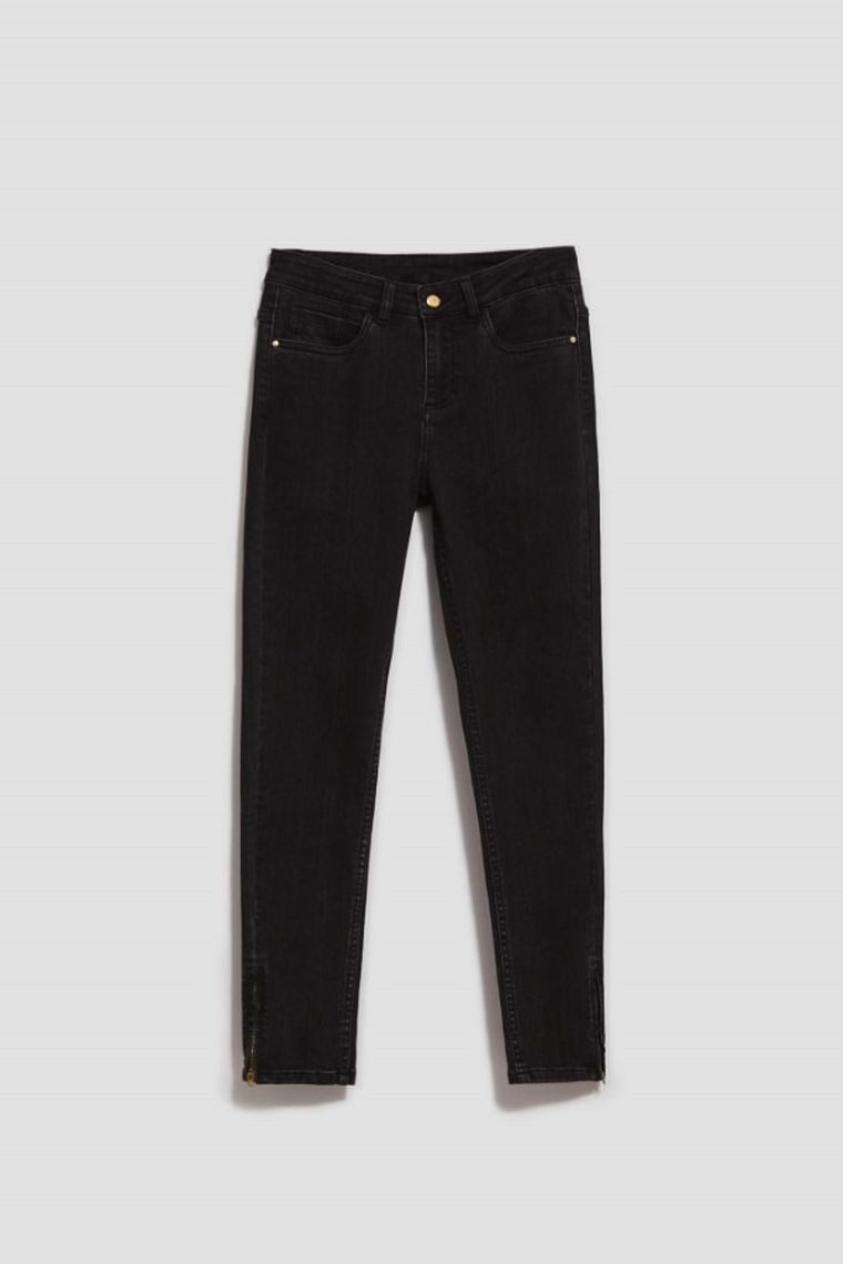 Spodnie jeansowe damskie, czarne, Moodo