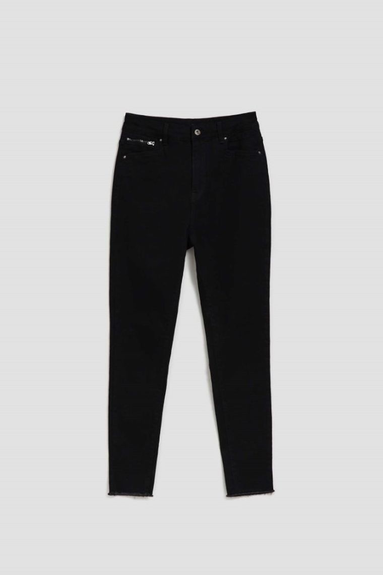 Spodnie jeansowe damskie, czarne, Moodo