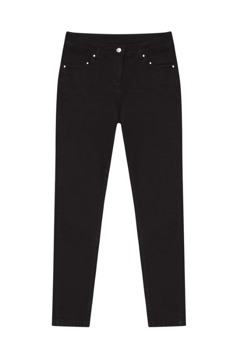 Spodnie jeansowe damskie, grafitowe, Moodo