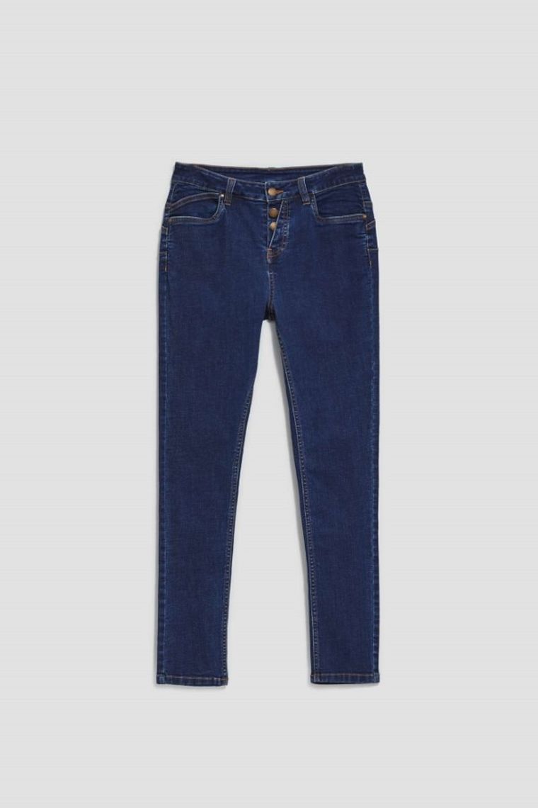 Spodnie jeansowe damskie, granatowe, Moodo