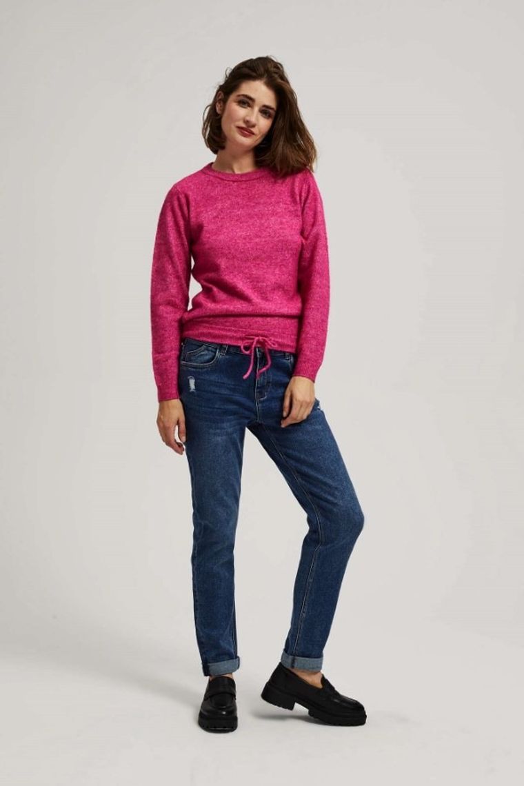 Spodnie jeansowe damskie, granatowe, Moodo