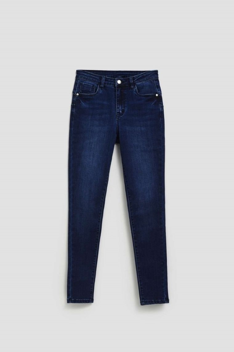 Spodnie jeansowe damskie, granatowe, Moodo