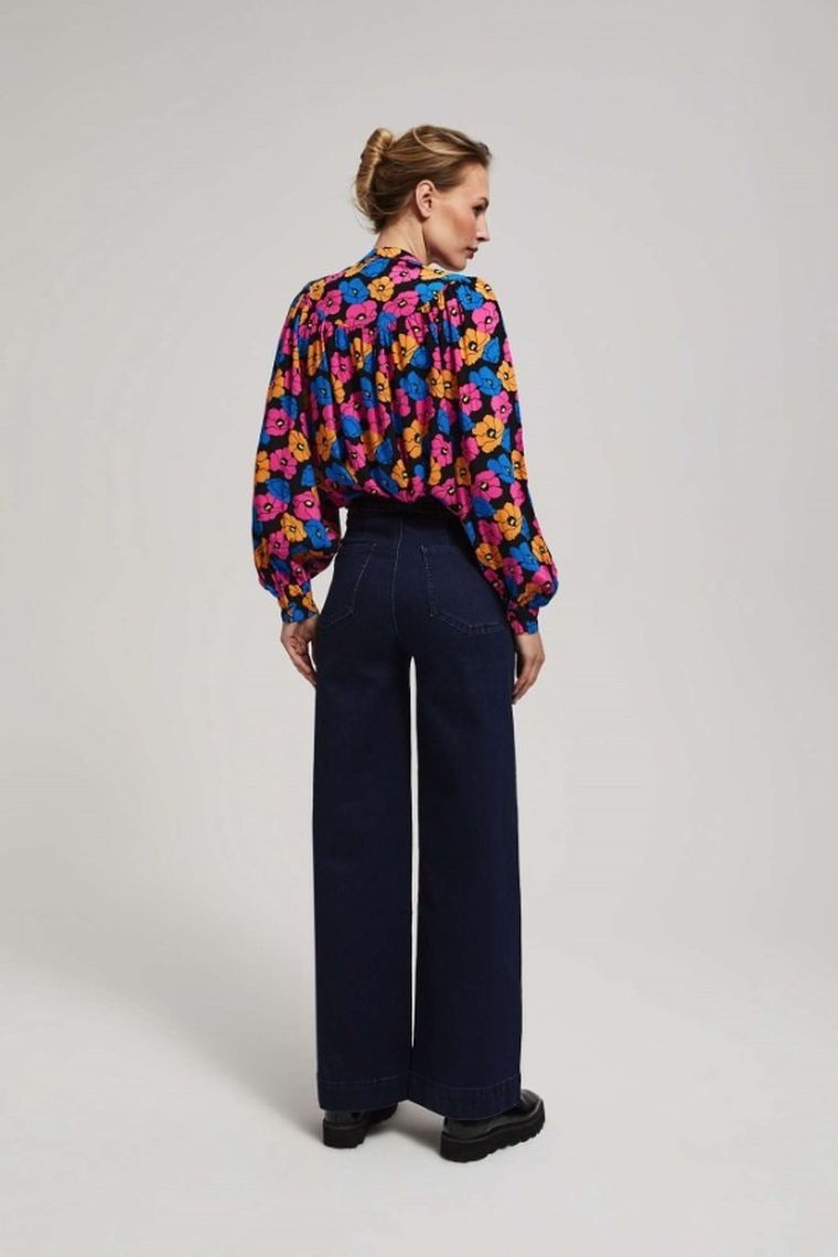 Spodnie jeansowe damskie, granatowe, Moodo