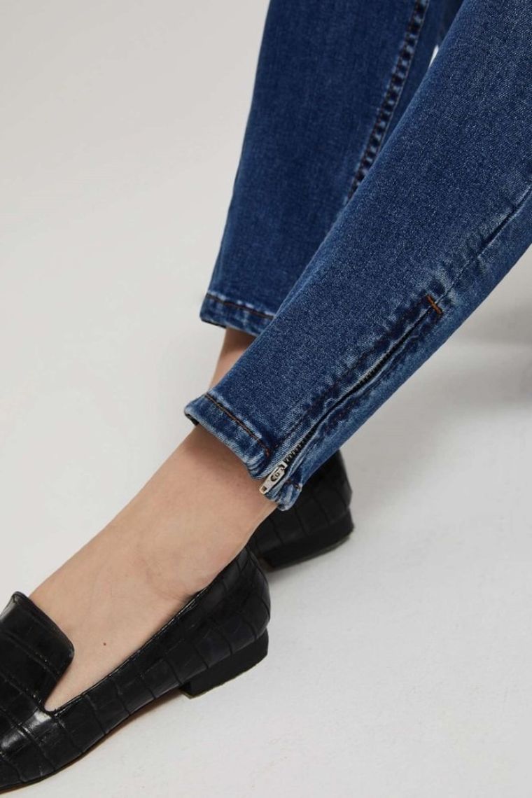 Spodnie jeansowe damskie, granatowe, Moodo