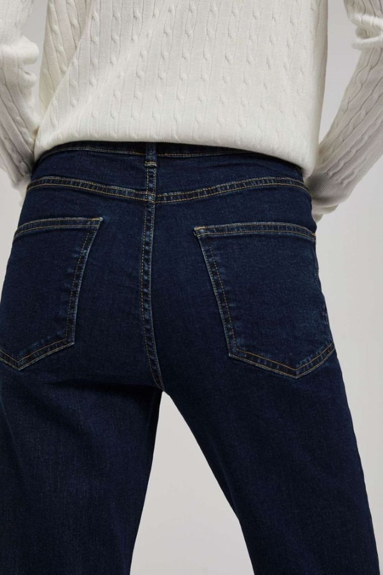 Spodnie jeansowe damskie, granatowe, Moodo