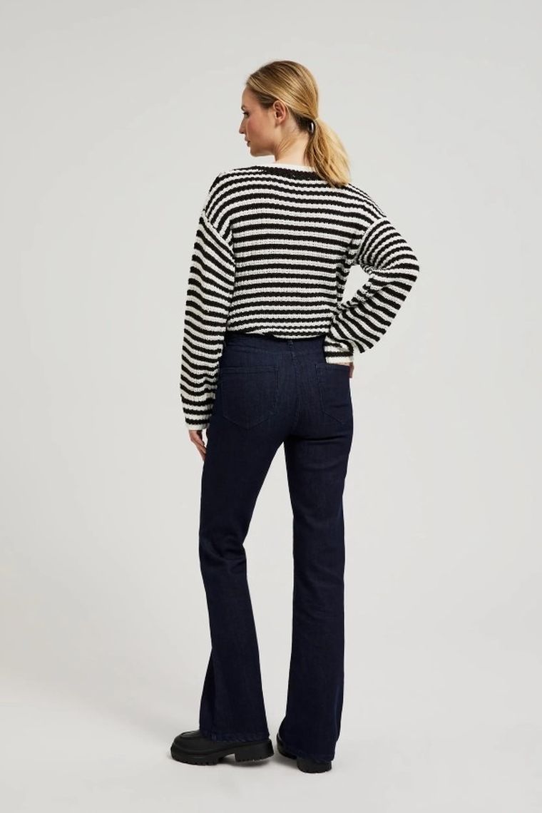 Spodnie jeansowe damskie, granatowe, Moodo