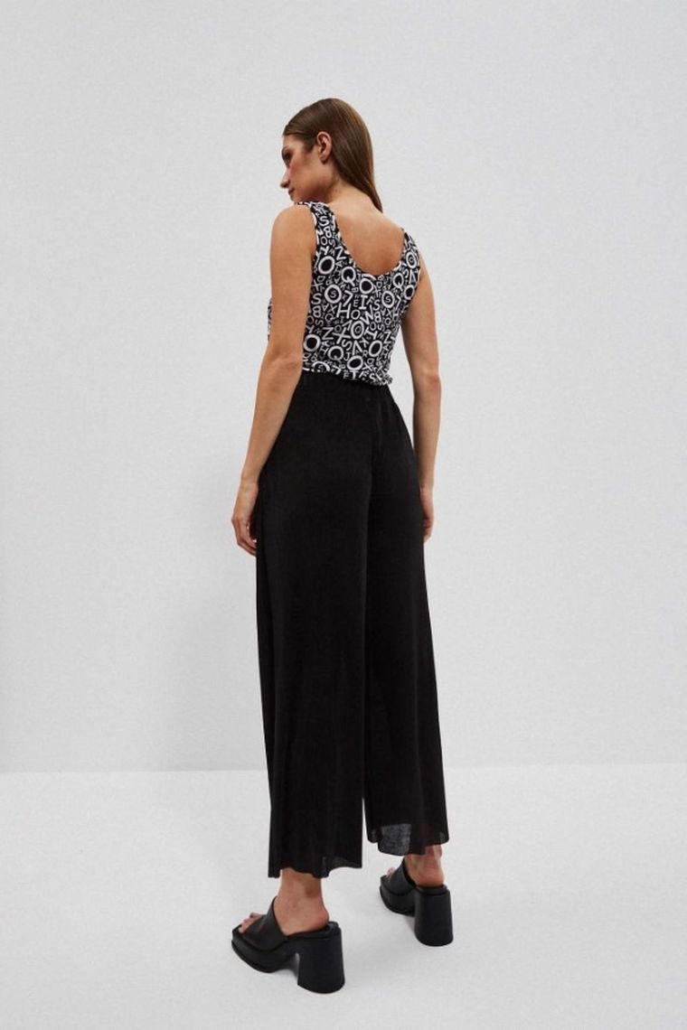 Spodnie materiałowe damskie, czarne, Moodo