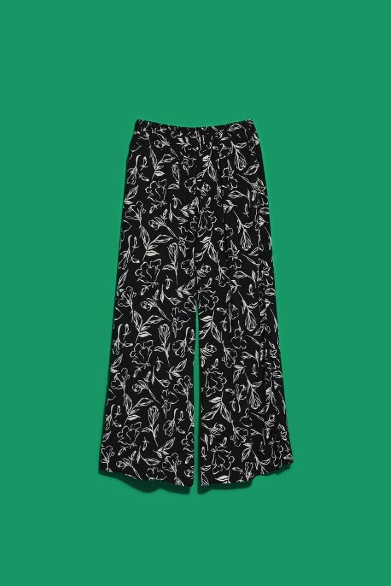 Spodnie materiałowe damskie, czarne, Moodo