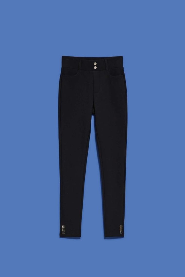 Spodnie materiałowe damskie, czarne, Moodo