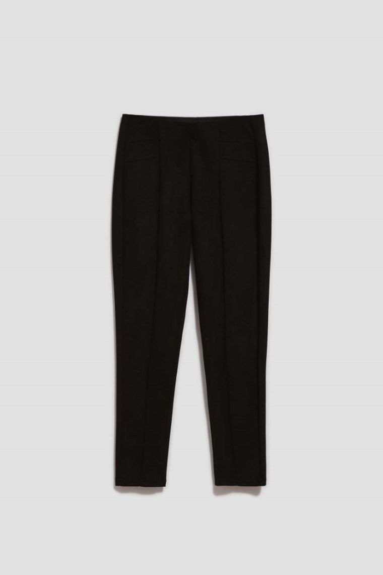 Spodnie materiałowe damskie, czarne, Moodo