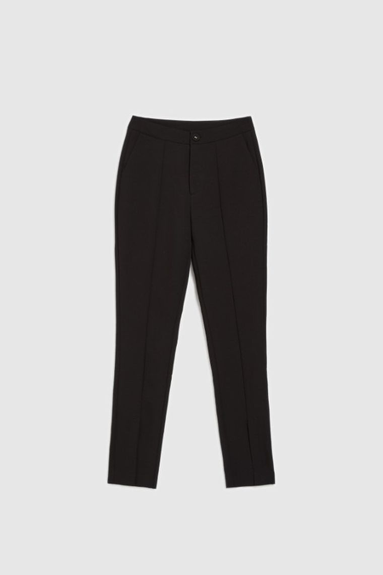 Spodnie materiałowe damskie, czarne, Moodo