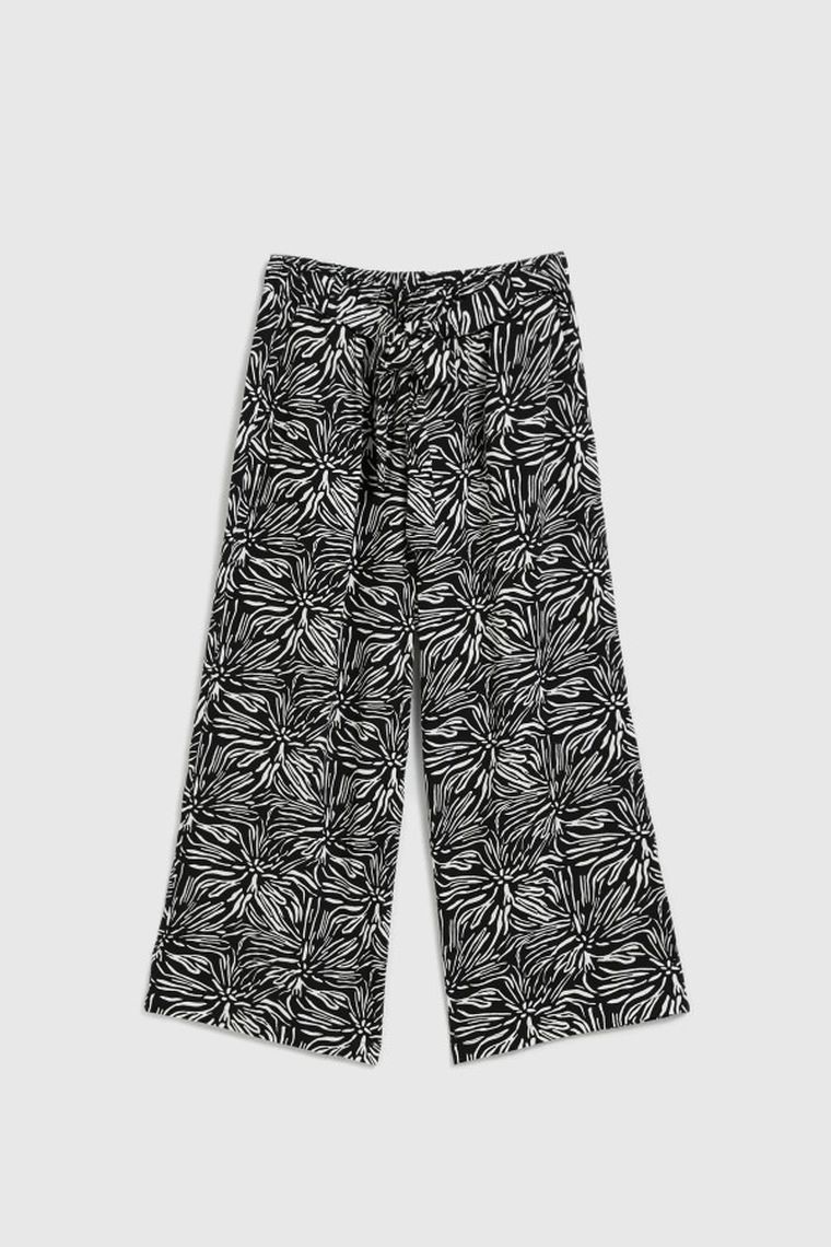 Spodnie materiałowe damskie, czarne, Moodo