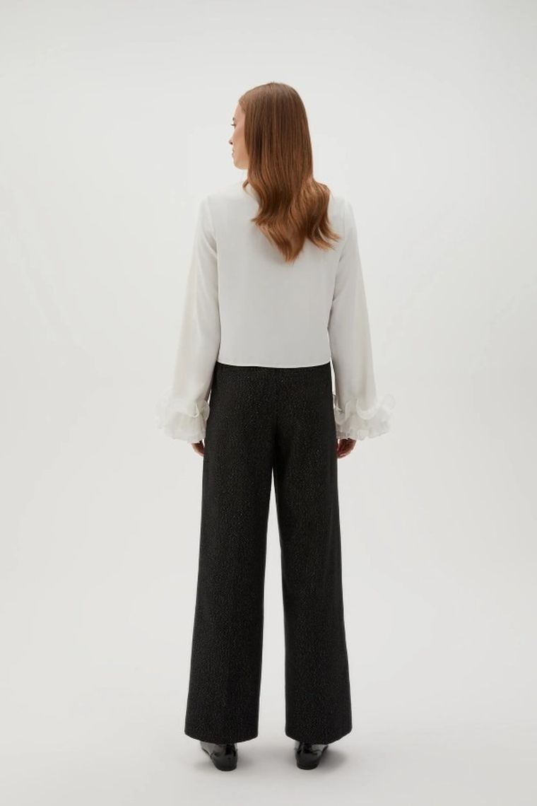 Spodnie materiałowe damskie, czarne, Moodo