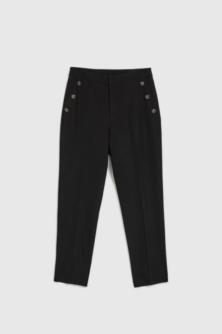 Spodnie materiałowe damskie, czarne, Moodo