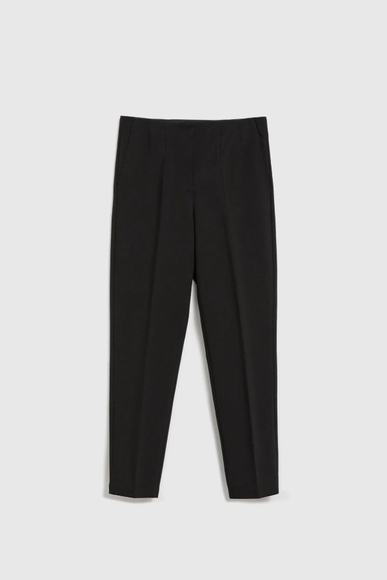 Spodnie materiałowe damskie, czarne, Moodo