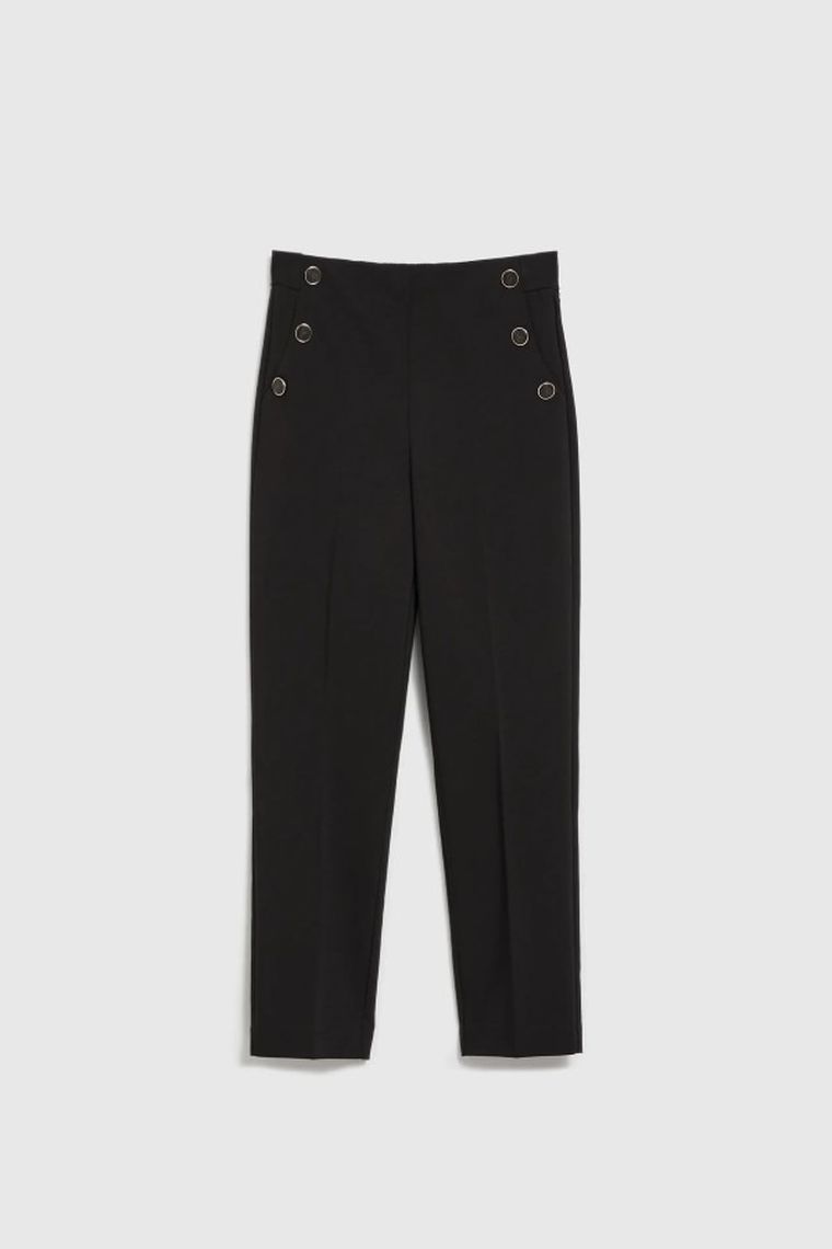 Spodnie materiałowe damskie, czarne, Moodo