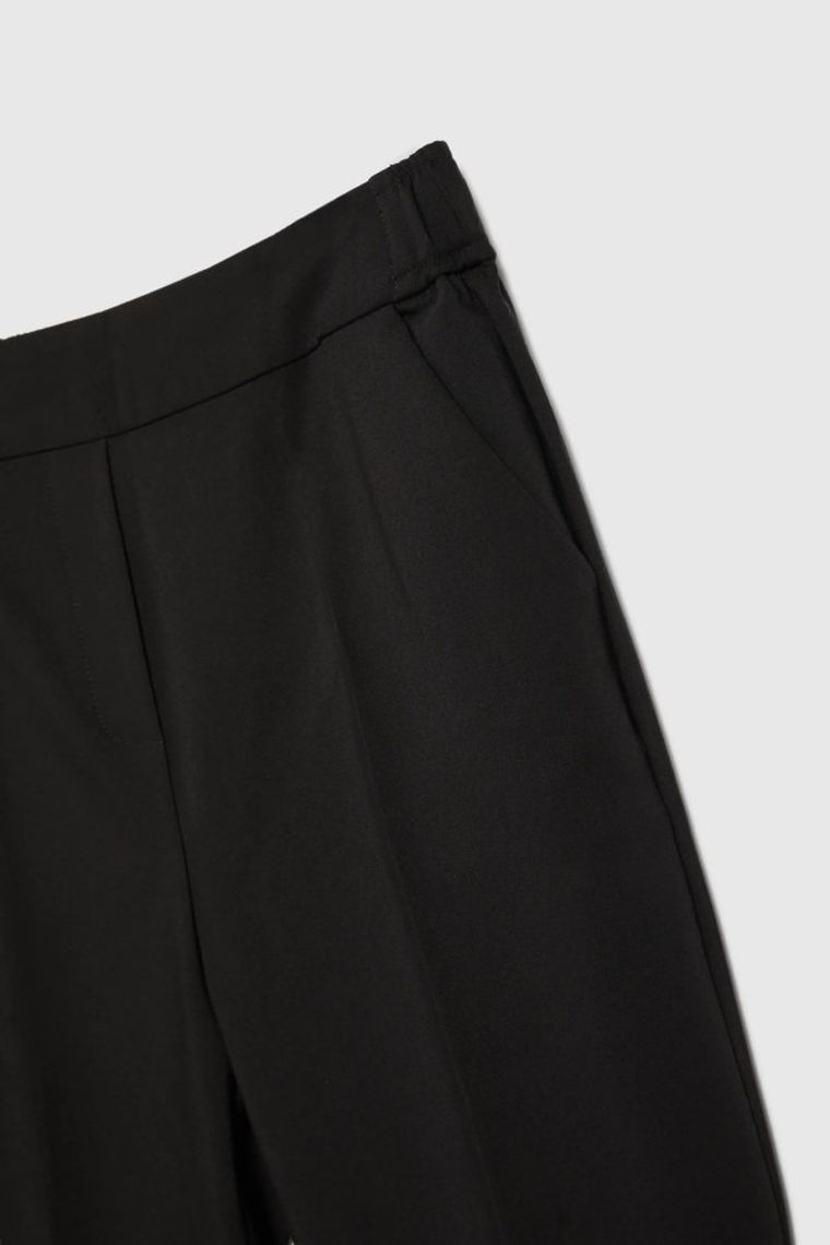 Spodnie materiałowe damskie, czarne, Moodo