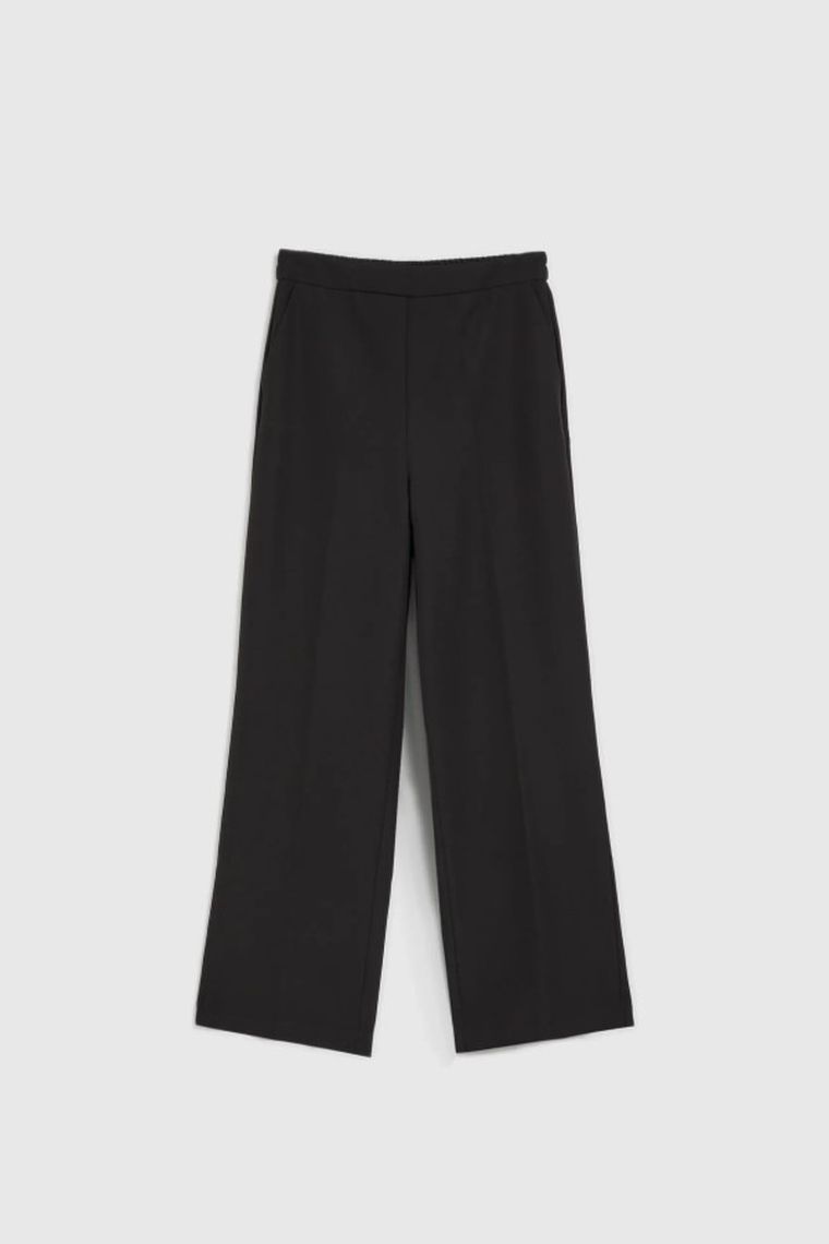 Spodnie materiałowe damskie, czarne, Moodo