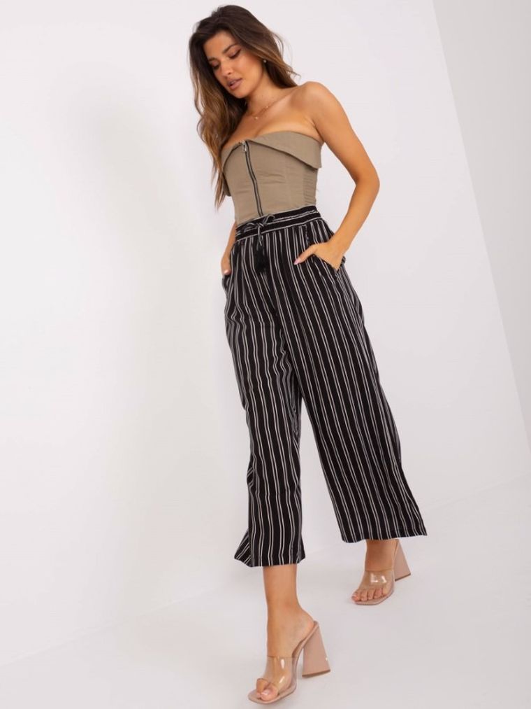 Spodnie materiałowe damskie, czarne, Sublevel