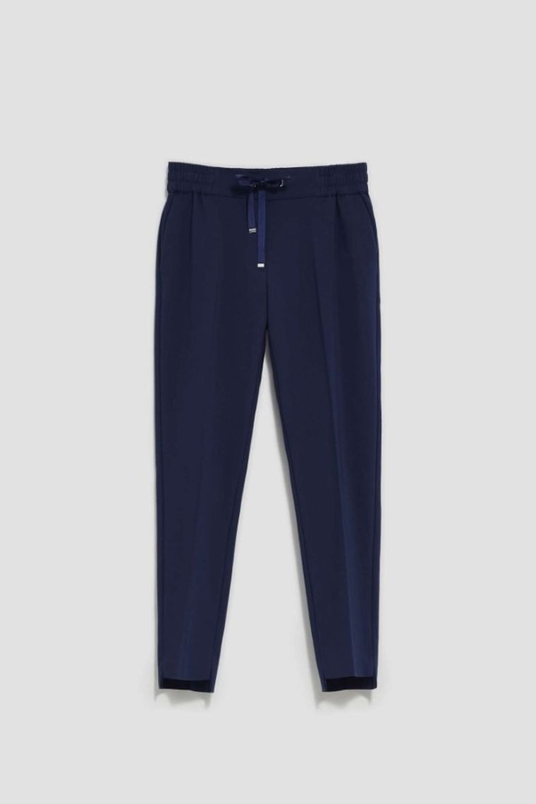 Spodnie materiałowe damskie, granatowe, Moodo