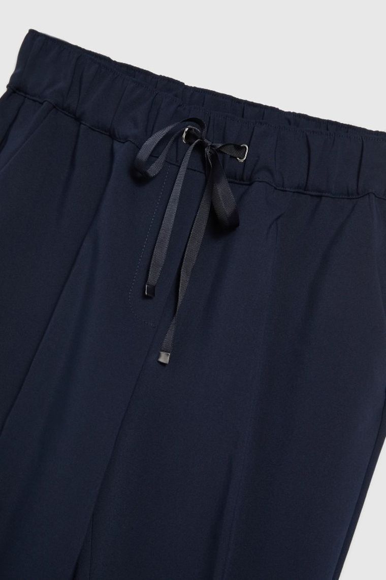 Spodnie materiałowe damskie, granatowe, Moodo