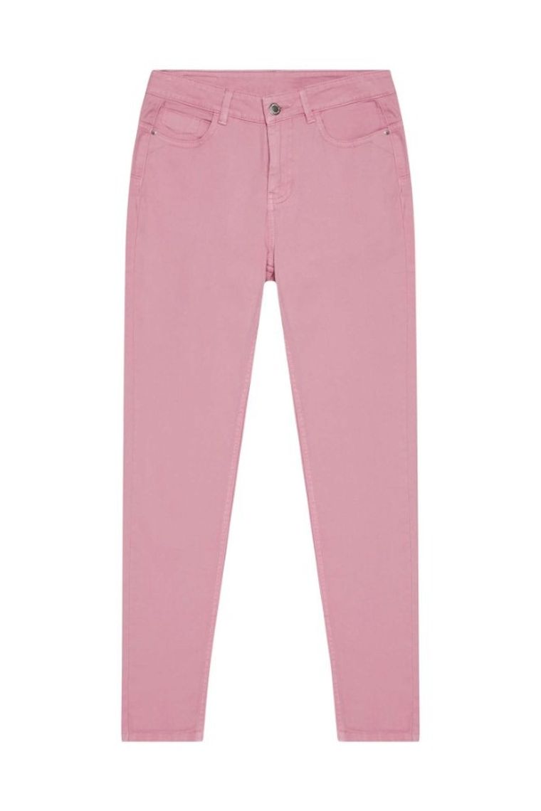 Spodnie materiałowe damskie, różowe, Moodo