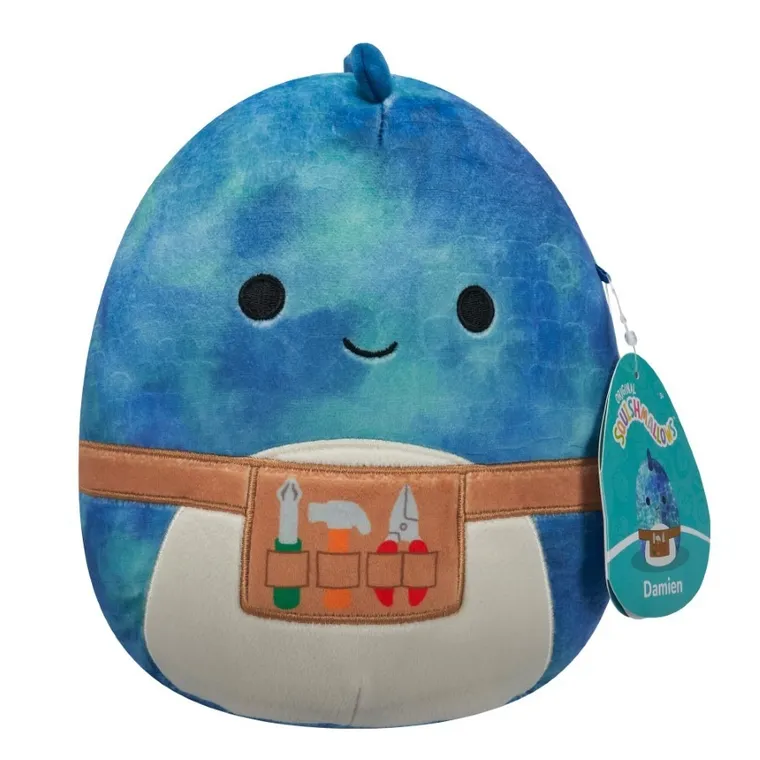 Squishmallows, Damien, niebieski dinozaur, maskotka, 19 cm