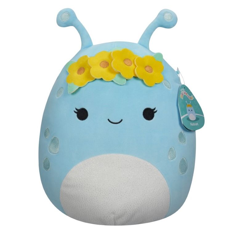 Squishmallows, Natnat, Pastel Blue Alien, niebieski ufoludek, maskotka, 30 cm
